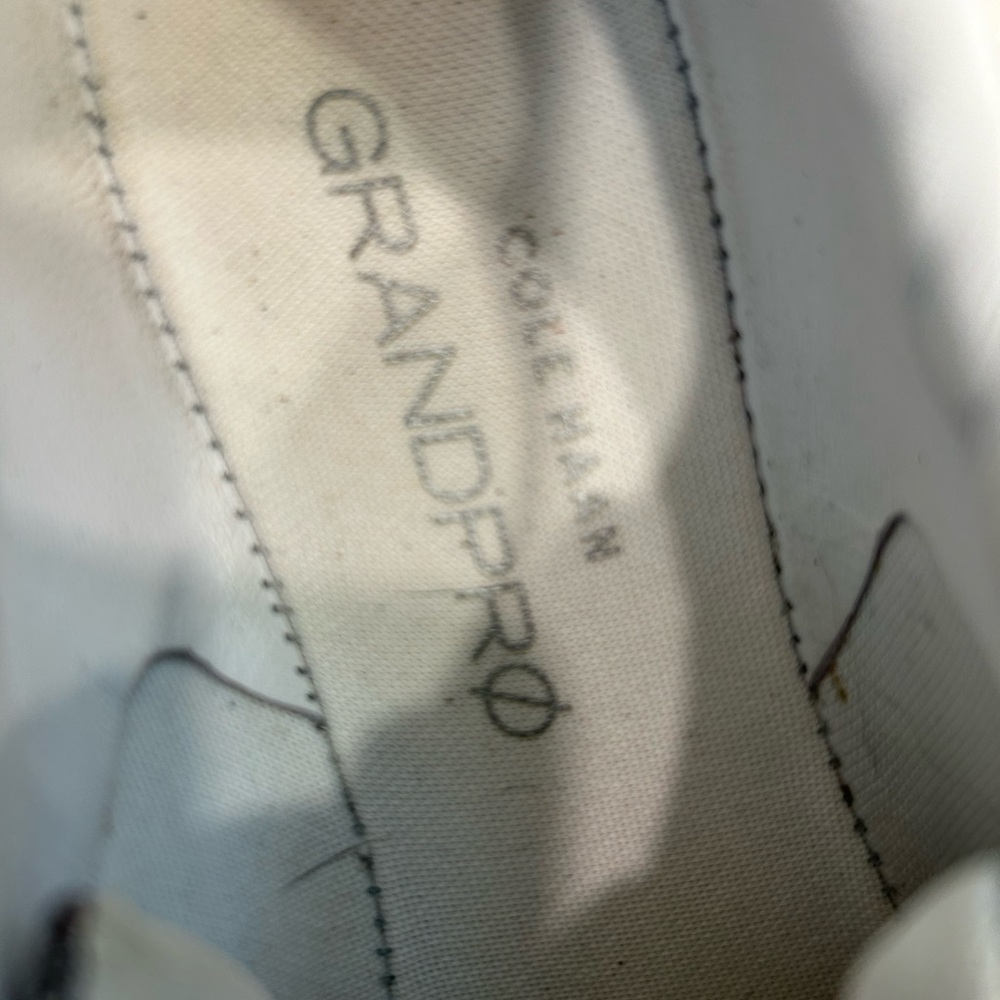 Cole Haan Grandpro Tennis Shoe Metallic Silver Leather Lace Up, Sz 8.5 - Picture 7 of 15